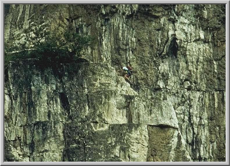 Bergsteiger auf dem Klettersteig