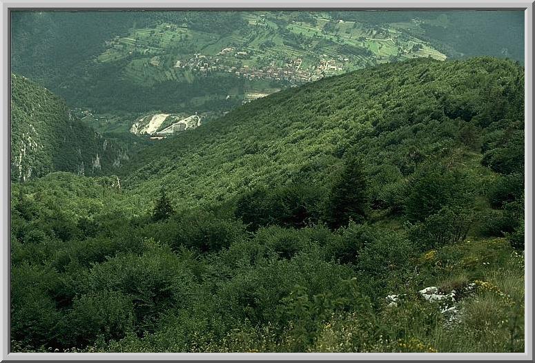 Aufstiegsschlucht, unten liegt Molina di Ledro