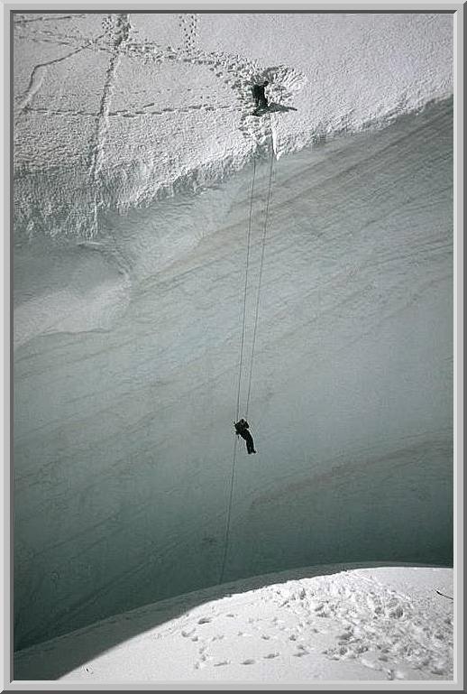 Ein sicherer Abstieg vom Mont Blanc du Tacul