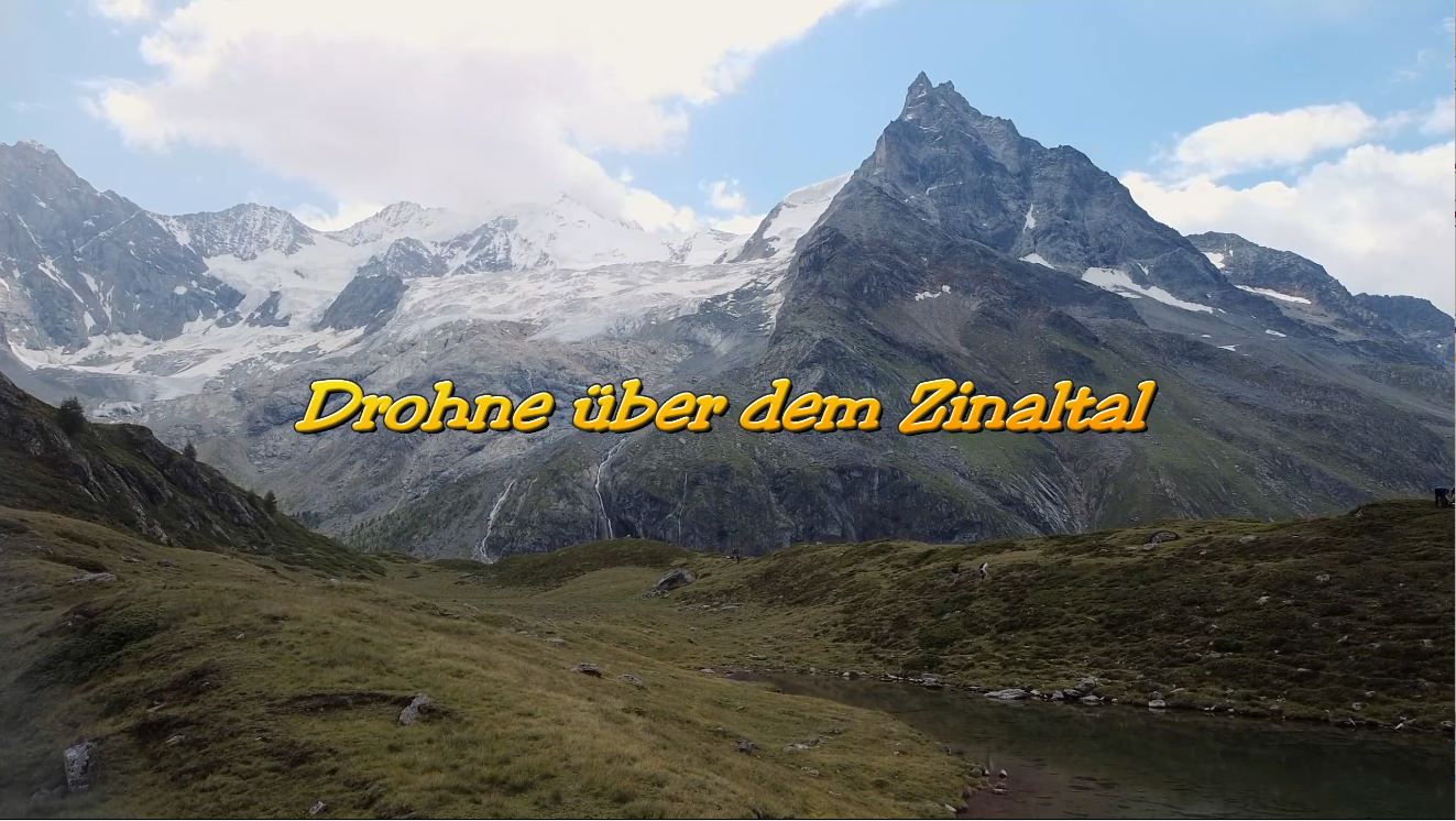 Drohne über dem Zinaltal in der Schweiz Sommer 2021